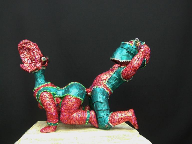 Original Figurative Erotic Sculpture by Andru Fijalkowski