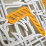 Close-up detail of lattice work. The open floating frame reveals your wall colour in background.
