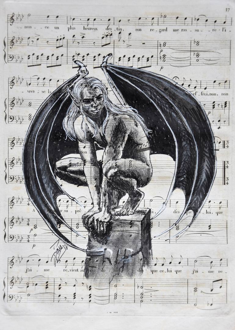 Gargoyle Drawing By Dinie Dezeeuw Saatchi Art