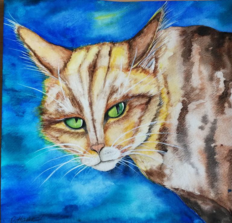 Cat Rony Series Cats Rony Painting by Olga Haak | Saatchi Art