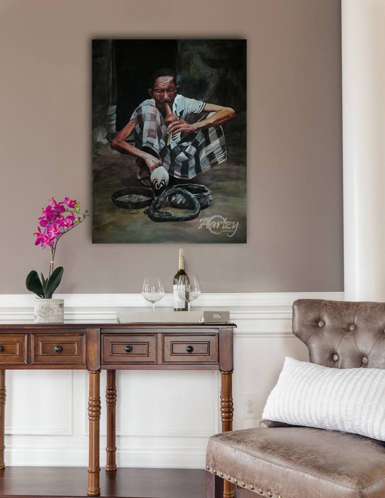 Original Art Deco People Painting by Hemantha Warakapitiya