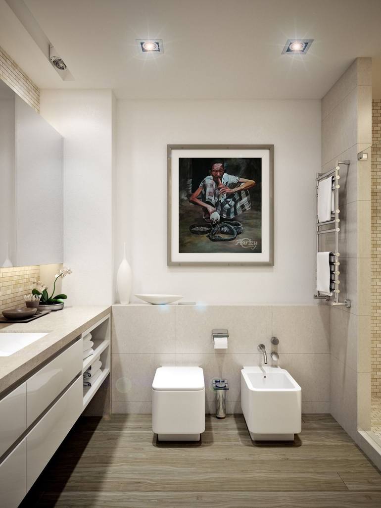 Original Art Deco People Painting by Hemantha Warakapitiya