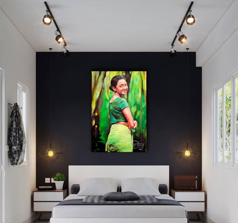 Original Portrait Painting by Hemantha Warakapitiya