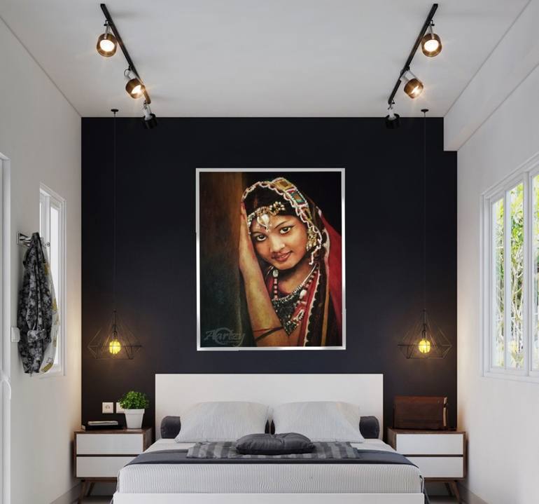 Original Portrait Painting by Hemantha Warakapitiya