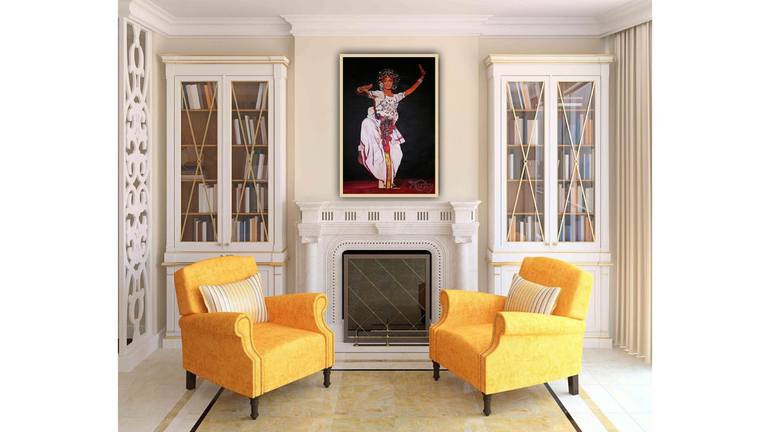 Original Art Deco People Painting by Hemantha Warakapitiya
