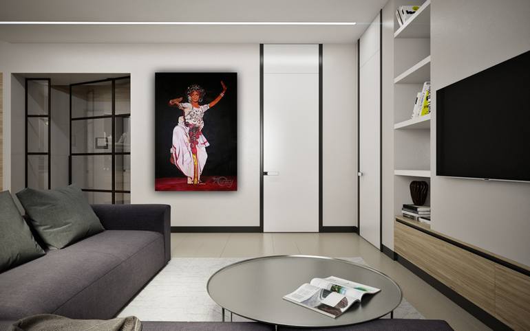 Original Art Deco People Painting by Hemantha Warakapitiya
