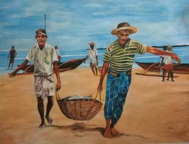Original Art Deco Landscape Paintings by Hemantha Warakapitiya