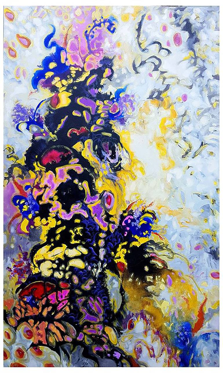 A Mane of Flowers Painting by Kasun Wickramasinghe | Saatchi Art