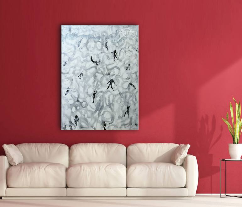 Original Abstract People Painting by Kasun Wickramasinghe