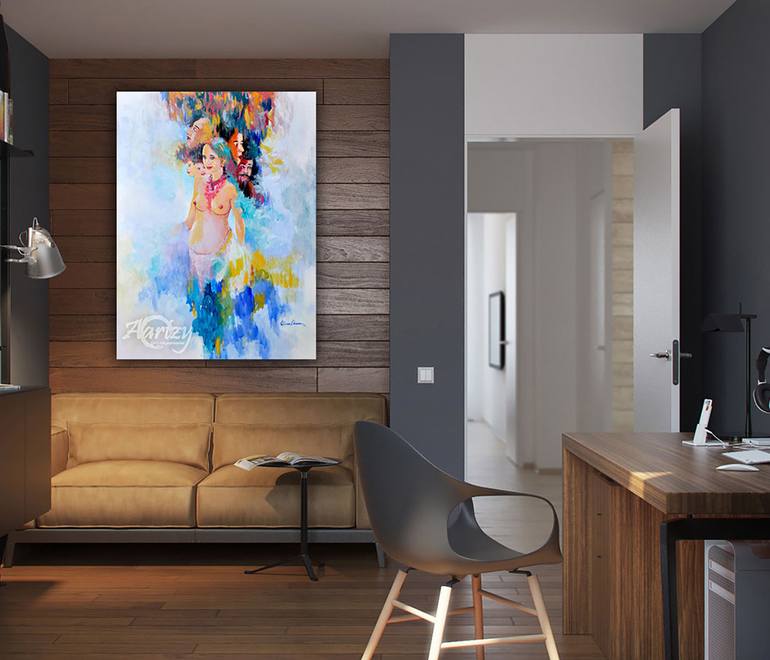 Original Abstract People Painting by Kasun Wickramasinghe