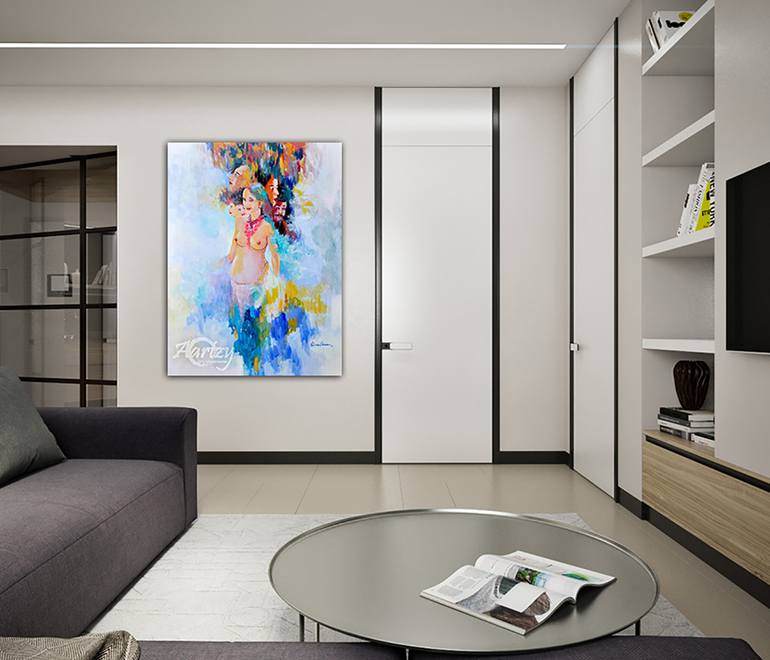 Original Abstract People Painting by Kasun Wickramasinghe