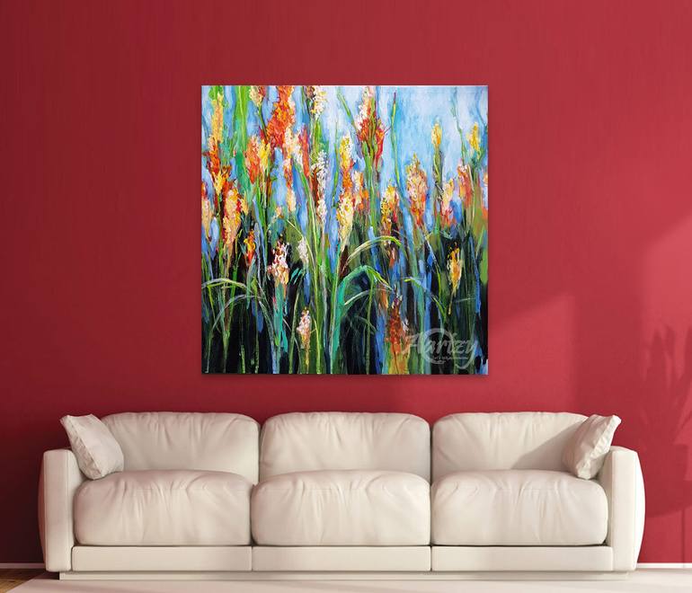 Original Art Deco Landscape Painting by Kasun Wickramasinghe