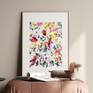 Framed Abstract Flower Watercolor in home interior