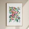 Framed Abstract Flower Watercolor Art