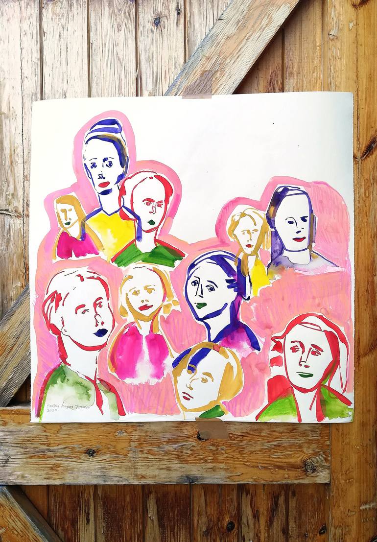 Original Women Painting by Beatriz Vazquez