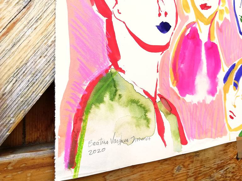 Original Women Painting by Beatriz Vazquez