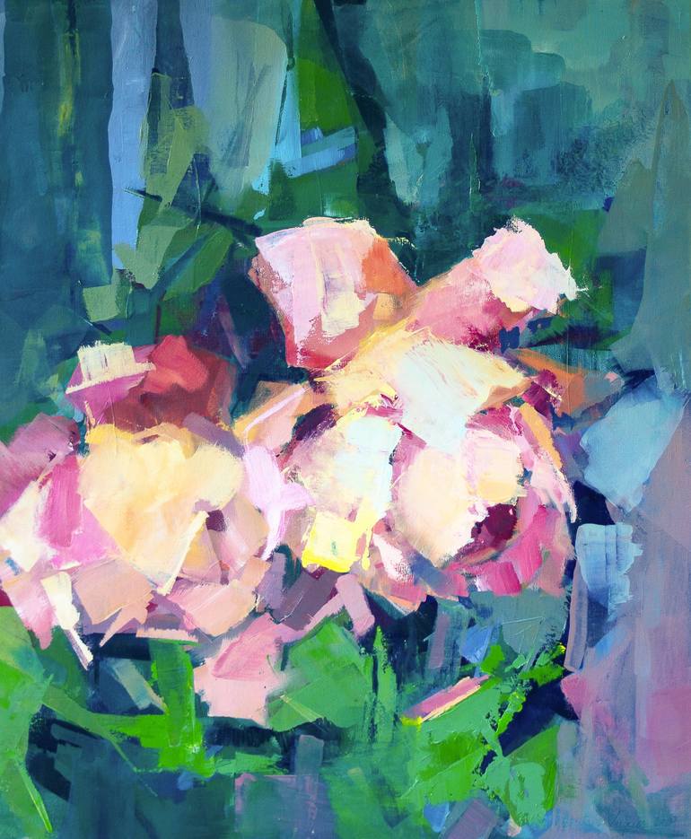 Pink Roses Painting by Beatriz Vazquez | Saatchi Art