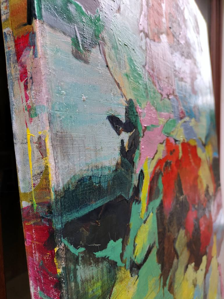 Original Abstract Floral Painting by Beatriz Vazquez