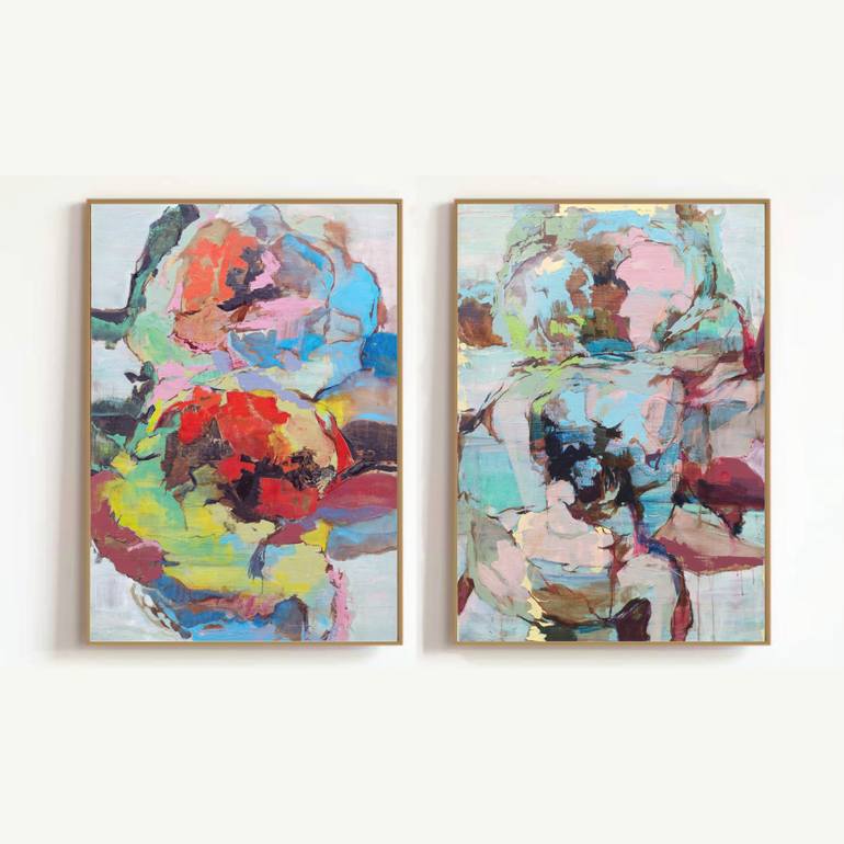Original Abstract Floral Painting by Beatriz Vazquez