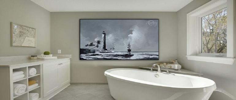 Original Art Deco Landscape Painting by Aryawansa Perera