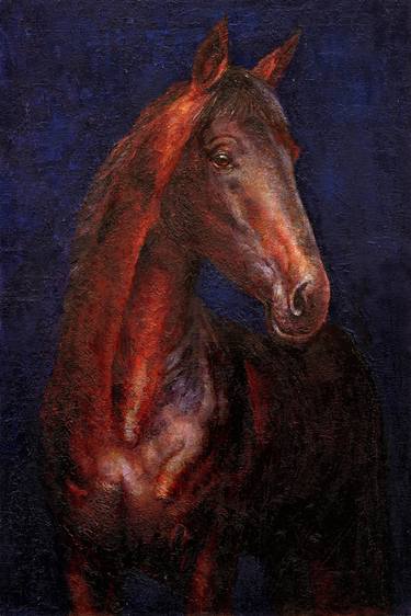 Original Impressionism Horse Painting by Andrey Maysky