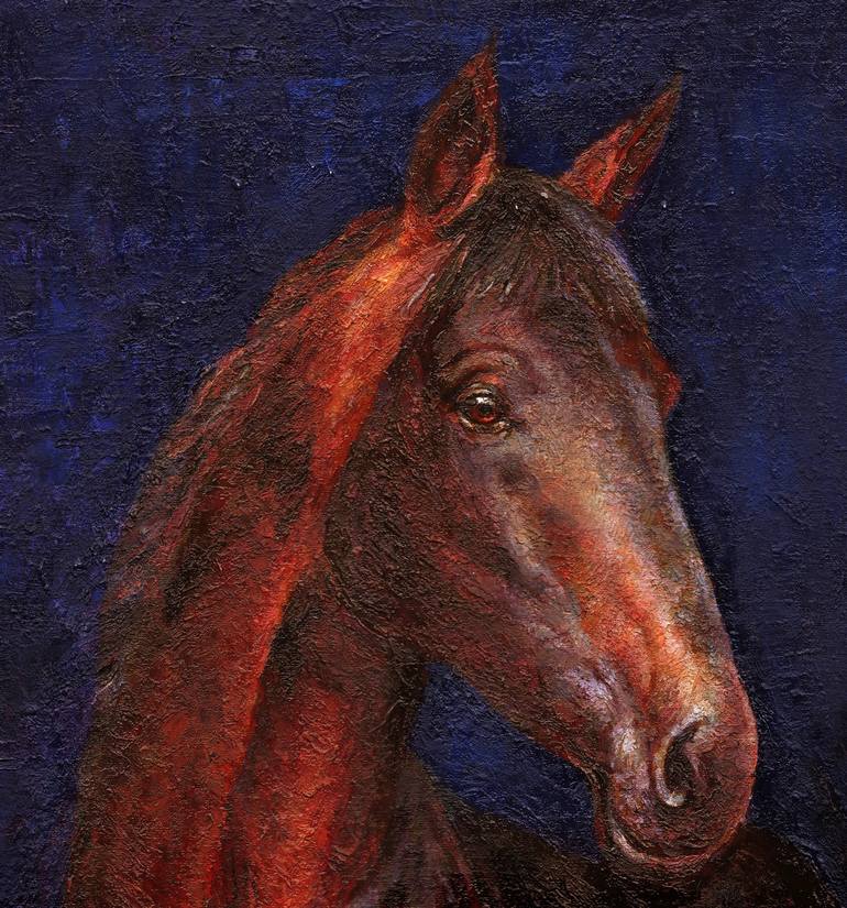 Original Impressionism Horse Painting by Andrey Maysky