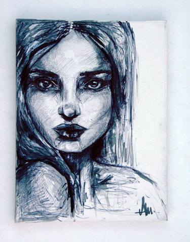 Original Expressionism Portrait Drawings by Melina Miti