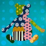 Hug me, Bear (Turquoise / Light blue) by Naomi Balint