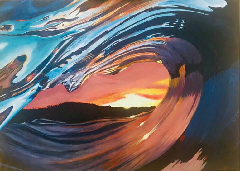 The waves Painting by Femi Shoukath | Saatchi Art