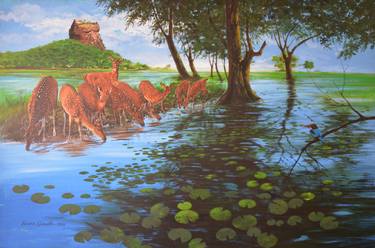 Print of Landscape Paintings by Anura Srinath