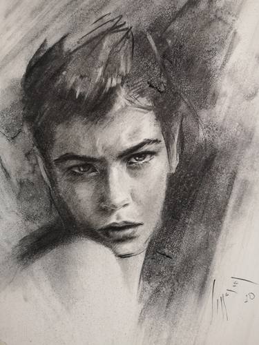Original Portrait Drawing by Gergana Vladova