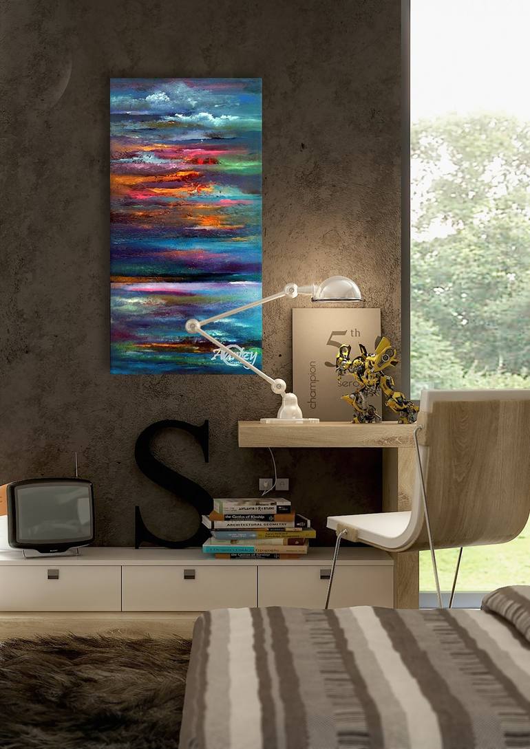 Original Art Deco Abstract Painting by Sandaruwan Perera