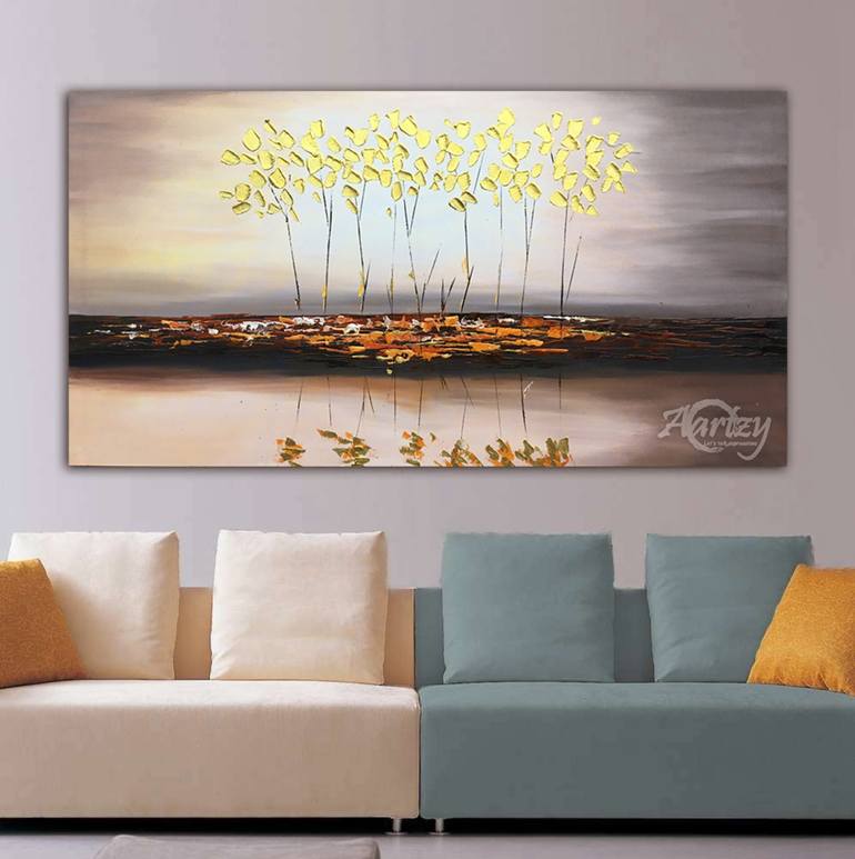 Original Art Deco Landscape Painting by Sandaruwan Perera