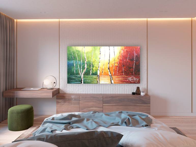 Original Art Deco Landscape Painting by Sandaruwan Perera