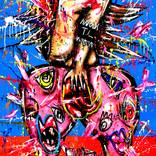 BABY DOLL, 2022, mixed media on canvas, 200x100cm by Marc Jung