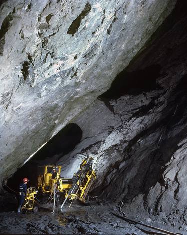 "Down drilling in the Tecolote mine" 1997, Grupo México. thumb