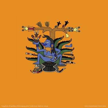 Mayahuel, Aztec goddess of the maguey. Codex Laud, 16, orange thumb