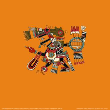 "Tezcatlipoca" Codex Borgia, sheet 21 by M. Covarrubias, orange thumb