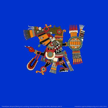"Tezcatlipoca" Codex Borgia, 21, by M. Covarrubias, royal blue thumb