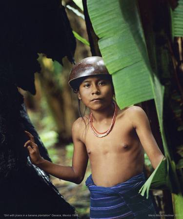 "Girl with jicara in a banana plantation" 1968. Costa Chica thumb