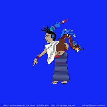 “Tribute to the Mixtec woman as a water goddess” Royal blue thumb