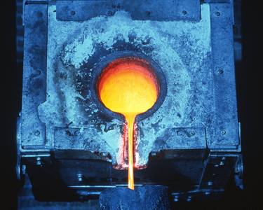 "Induction furnace in blue" 1989, Etal, S.A. Mexico City thumb