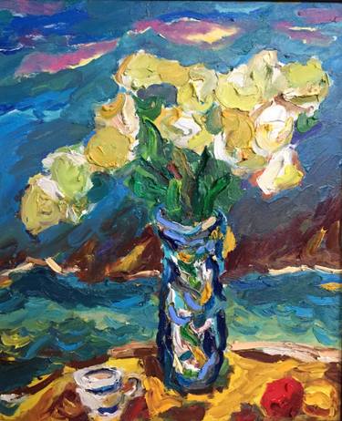 Original Expressionism Floral Painting by Liudmyla Hanushevych