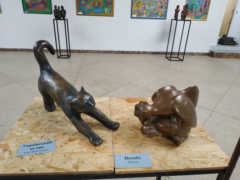 Original Cats Sculpture by Bohdan Bilinchuk