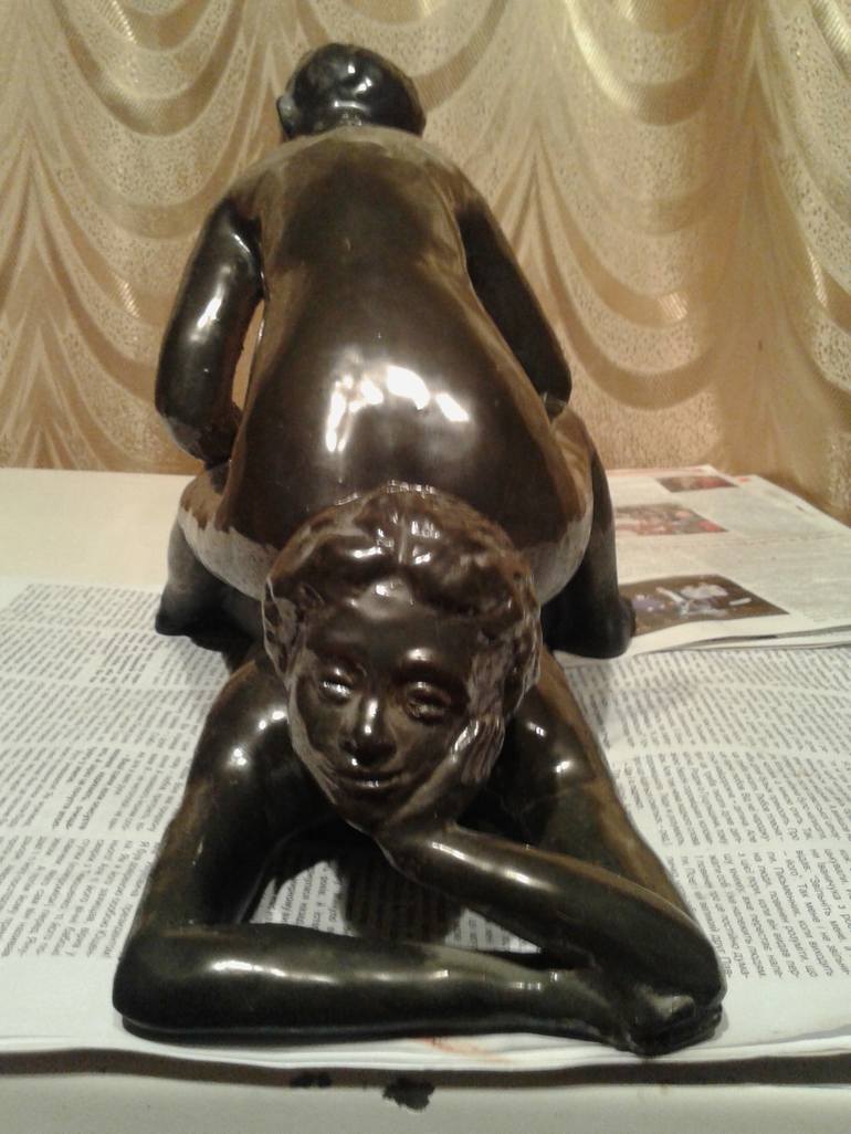 Original Figurative Erotic Sculpture by Bohdan Bilinchuk
