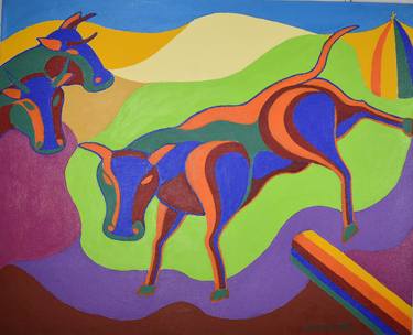 Print of Figurative Cows Paintings by Bohdan Bilinchuk