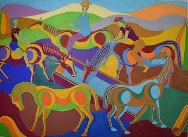 Original Expressionism Horse Paintings by Bohdan Bilinchuk