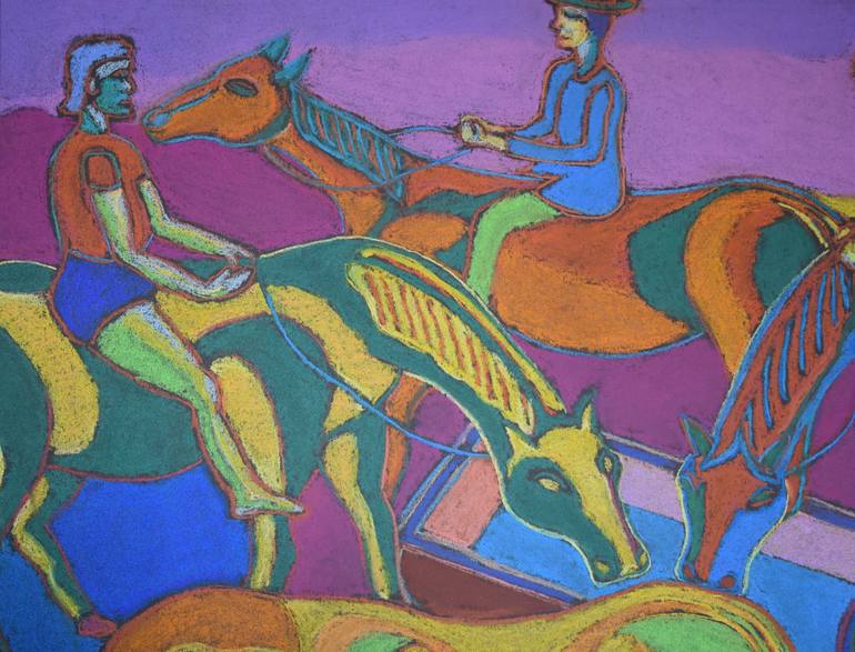 Original Figurative Horse Painting by Bohdan Bilinchuk