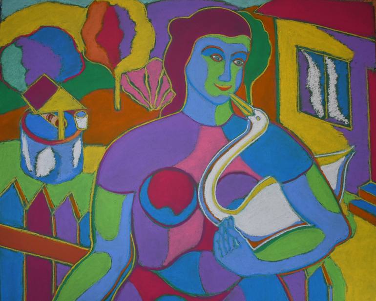 Original Art Deco Women Painting by Bohdan Bilinchuk