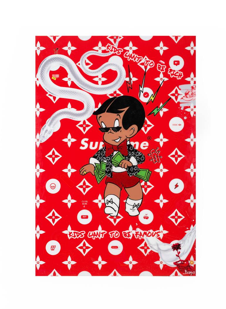 supreme louis vuitton cartoon